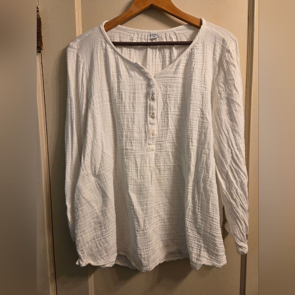Old Navy Women's Crinkle Gauze Popover Sz Xl
